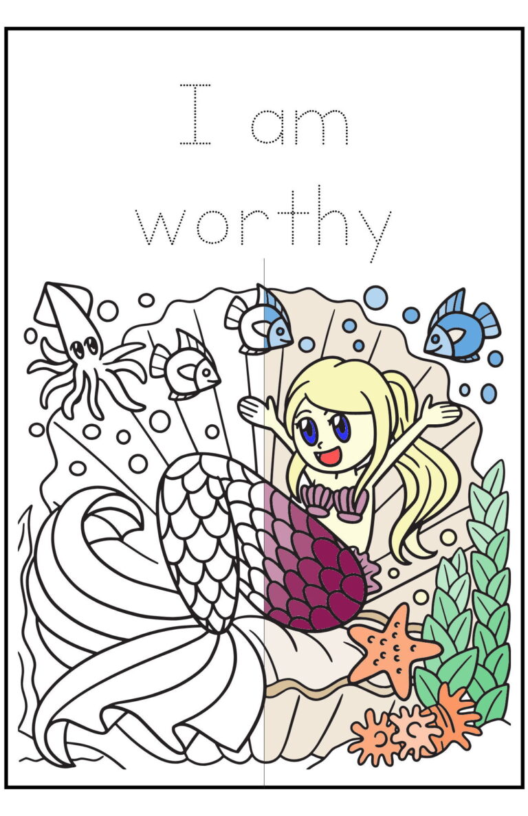 Mermaids Affirmations Coloring Book | Page ARC
