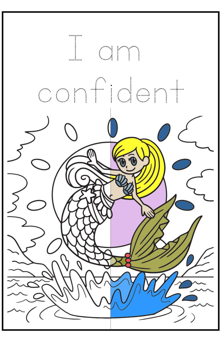 Mermaids Affirmations Coloring Book | Page ARC