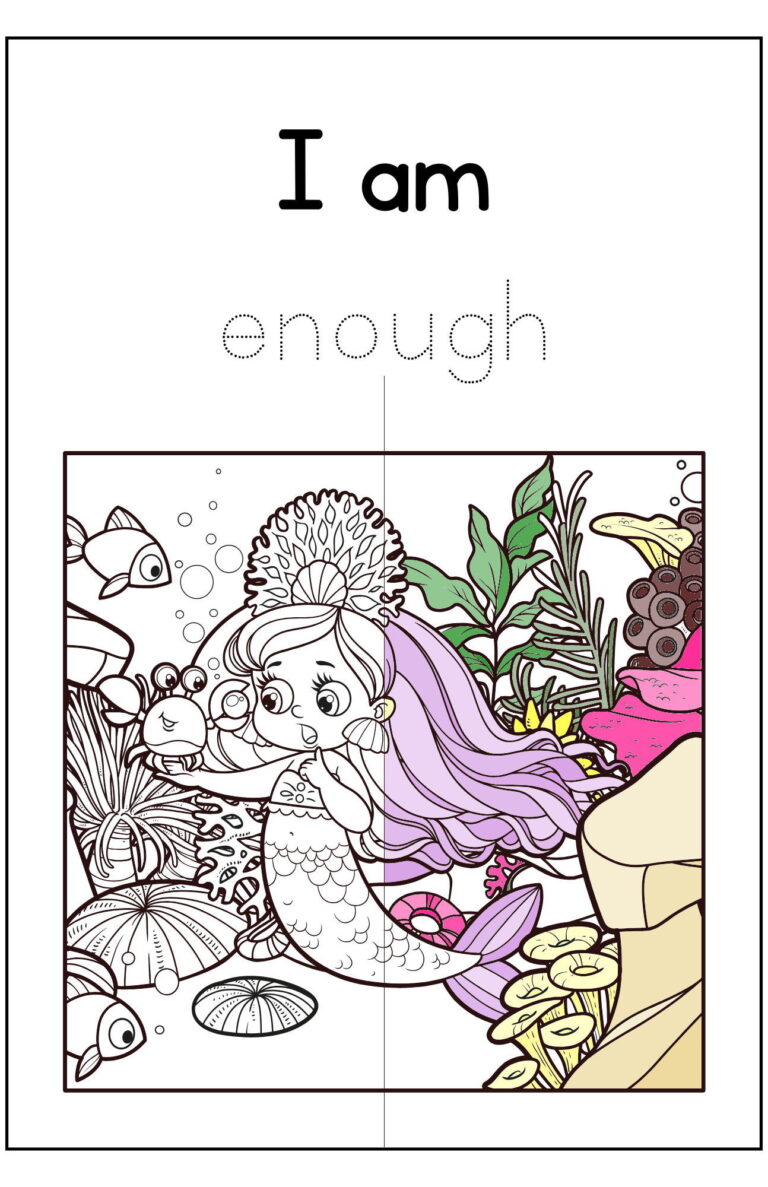 Mermaids Affirmations Coloring Book | Page ARC