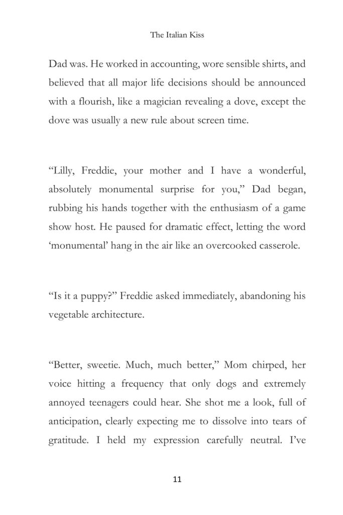 The Italian Kiss Short Story | ARC Page