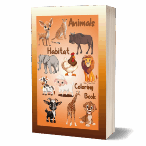 Animals Habitat (Coloring Book) | Book Style Cover