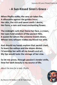 A Sun-Kissed Siren's Grace | Sonnets of Love (Three) | Product