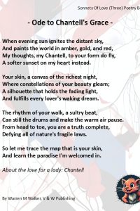 Ode to Chantell's Grace | Sonnets of Love (One) | Product
